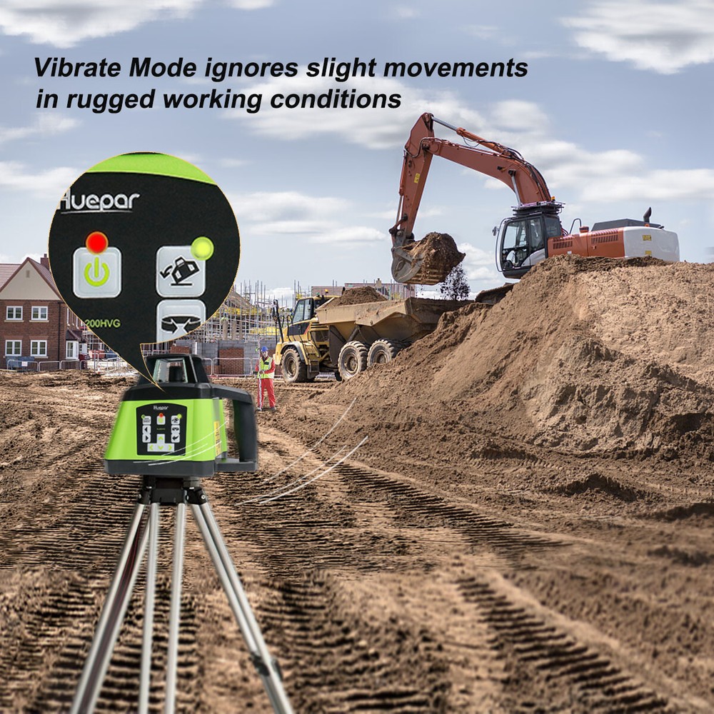 Electronic Self-Leveling Green Rotary Laser Level Kit - Laser Level + Receiver