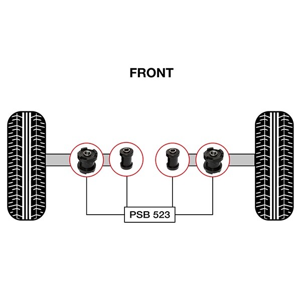 4x Toyota Camry (84-86) Front Lower Control Arm Polyurethane Bushing Kit