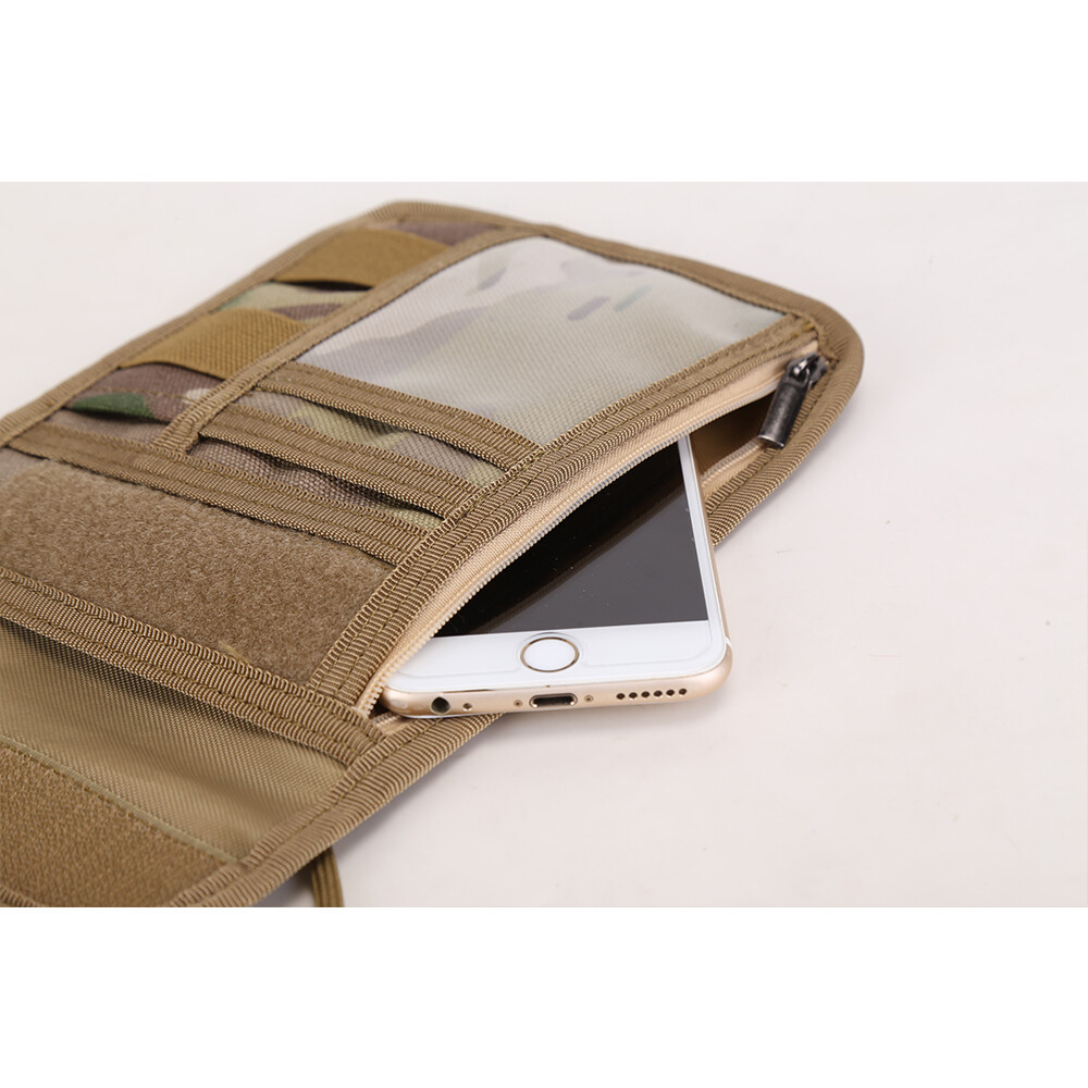 Tactical Cell Phone Pouch Wallet Document Holder Small Chest Hanging Storage Bag