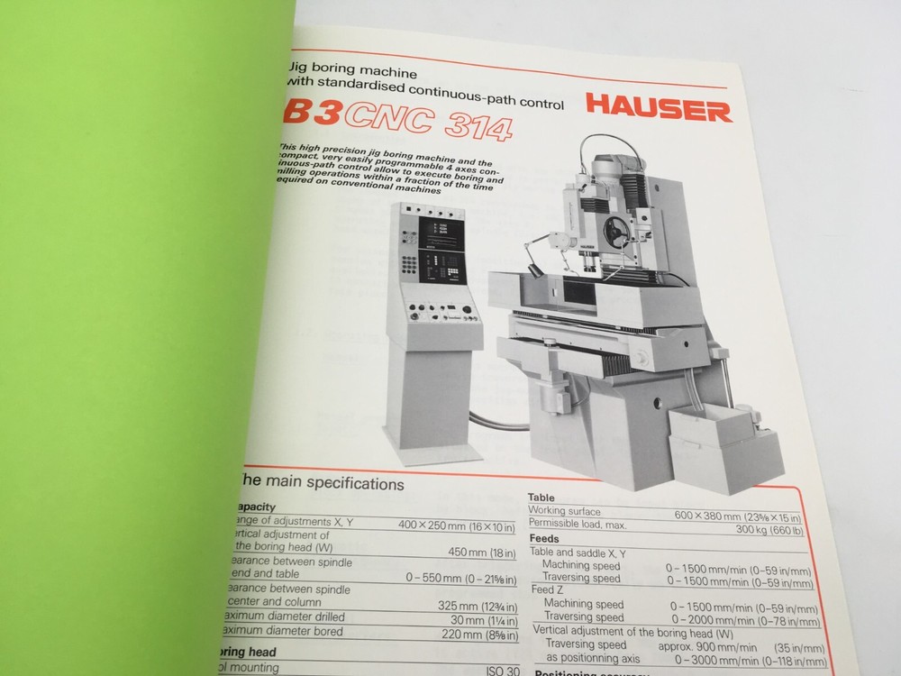 HAUSER CNC 314 CONTINUOUS PATH CONTROL INSTRUCTION MANUAL - AMERICAN SIP