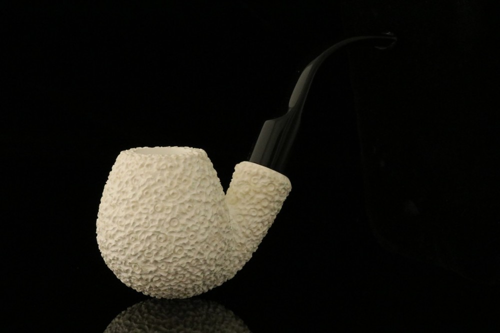 srv Premium - Rusticated Apple Block Meerschaum Pipe with fitted case M3226