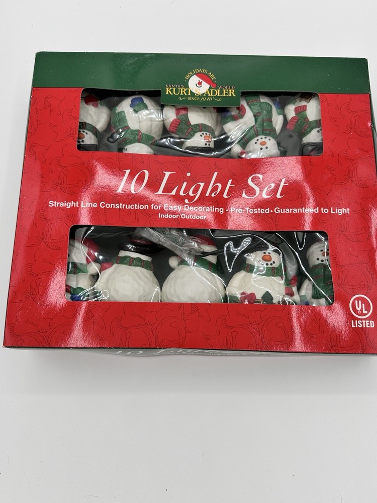 Kurt S. Adler UL1356 10-Light Snowman String light set Used