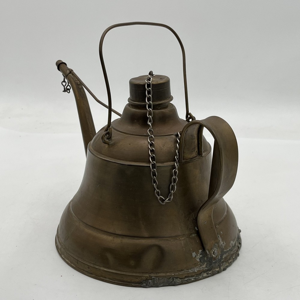 Antique Hand Made Copper Kettle Decoration Kitchen Fire Tea Pot Primitive