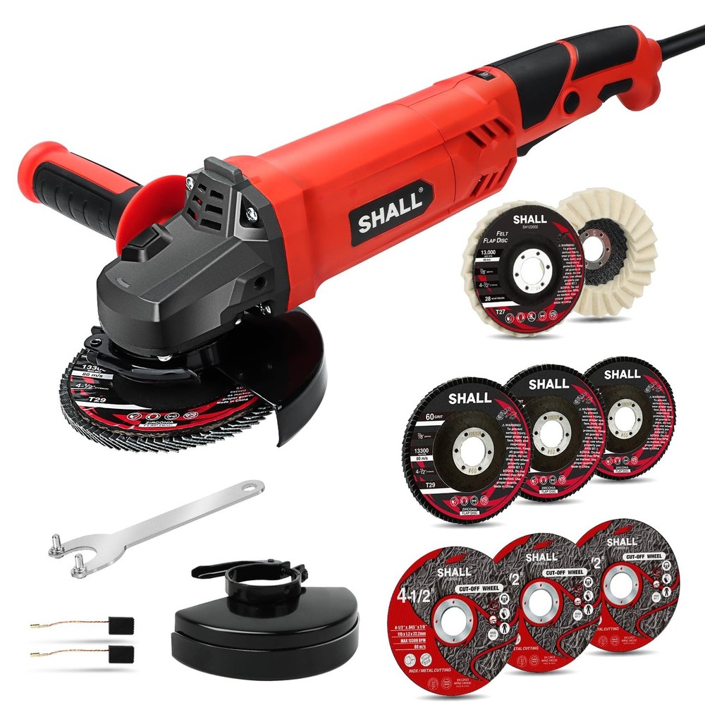 SHALL Angle Grinder Tool 7.5Amp 4-1/2 Inch, 6-Variable-Speed Grinders Power T...