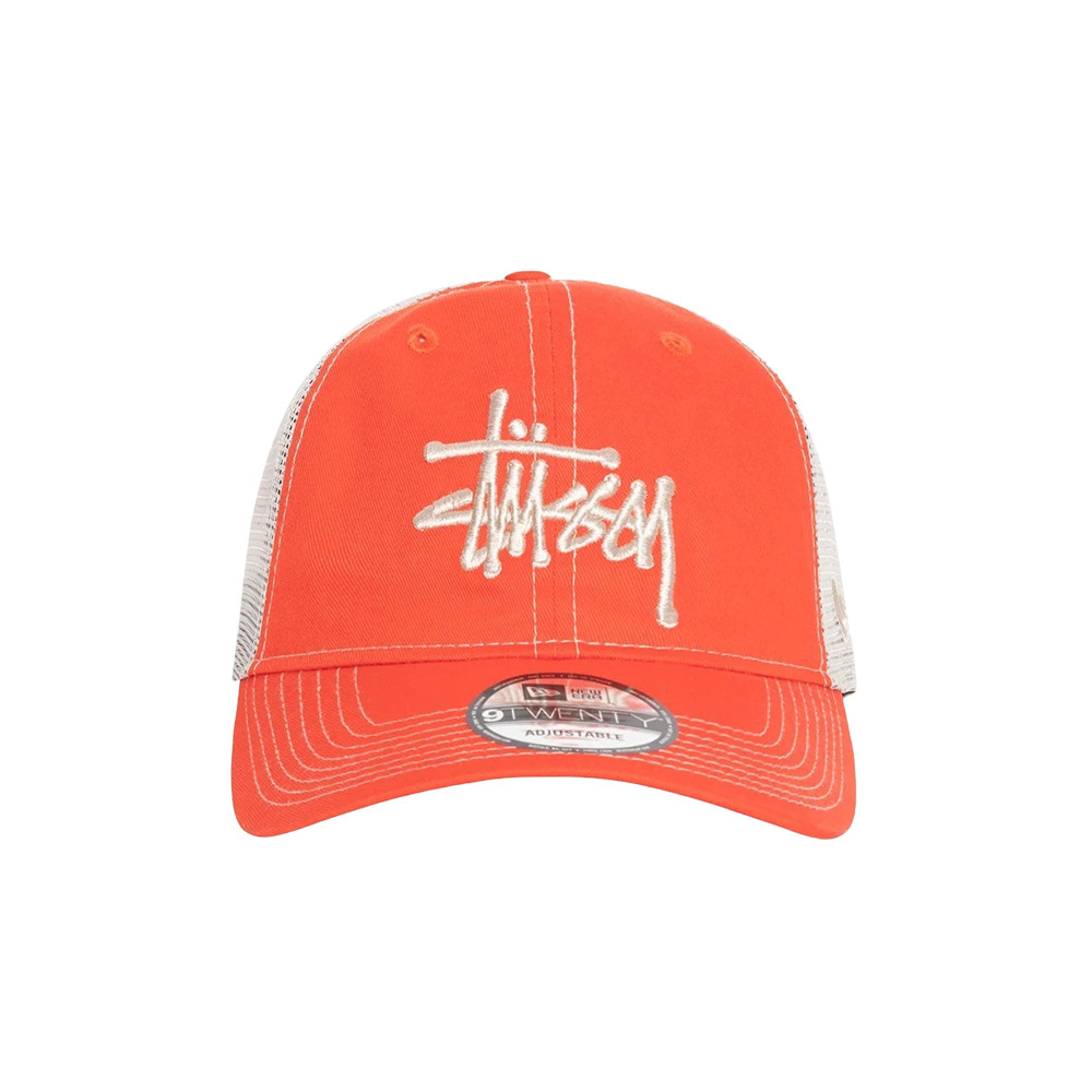 Stussy New Era 9Twenty Basic Trucker Orange Cap