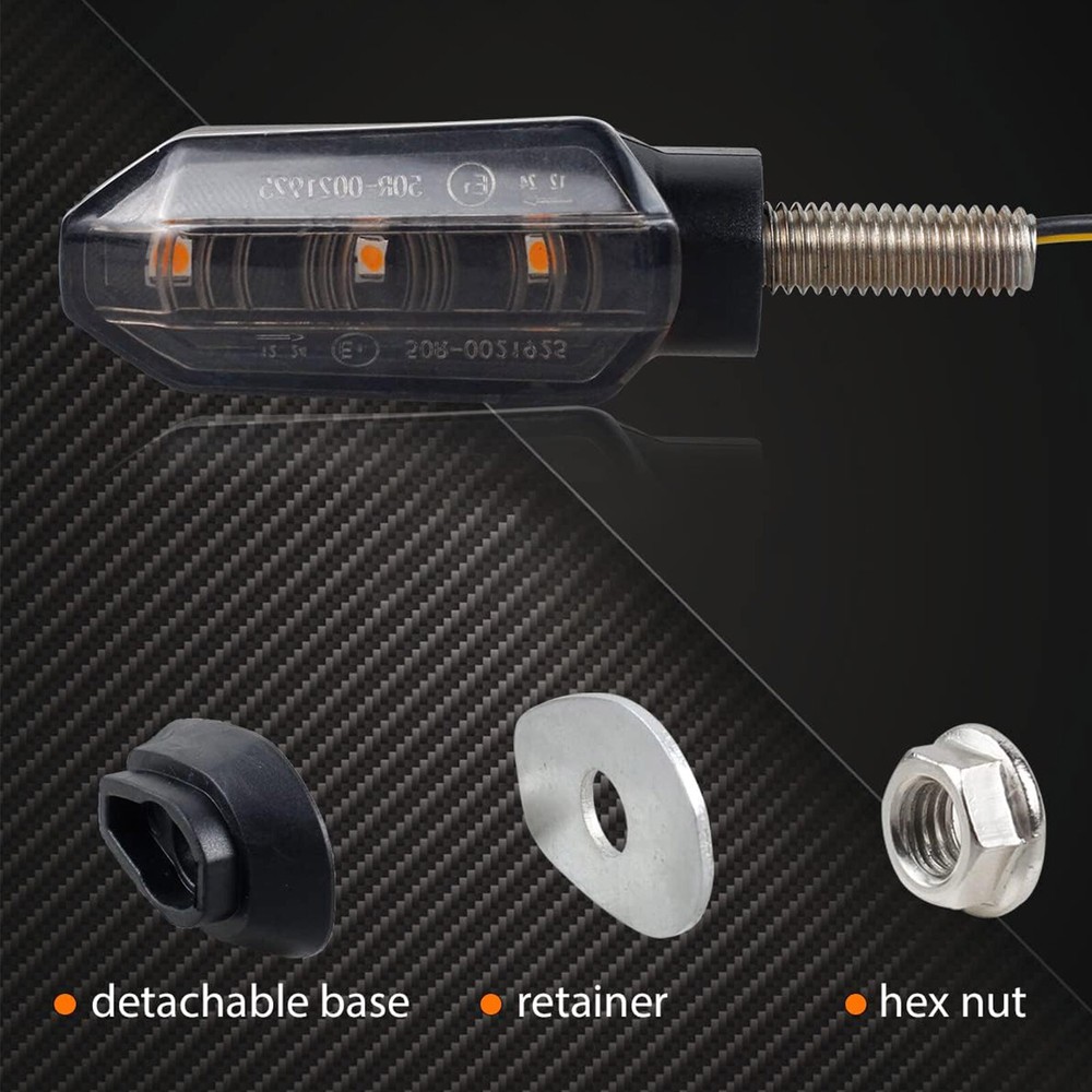 4PC Motorcycle Led Turn Signal Indicator Blinker Amber Light Universal Durable