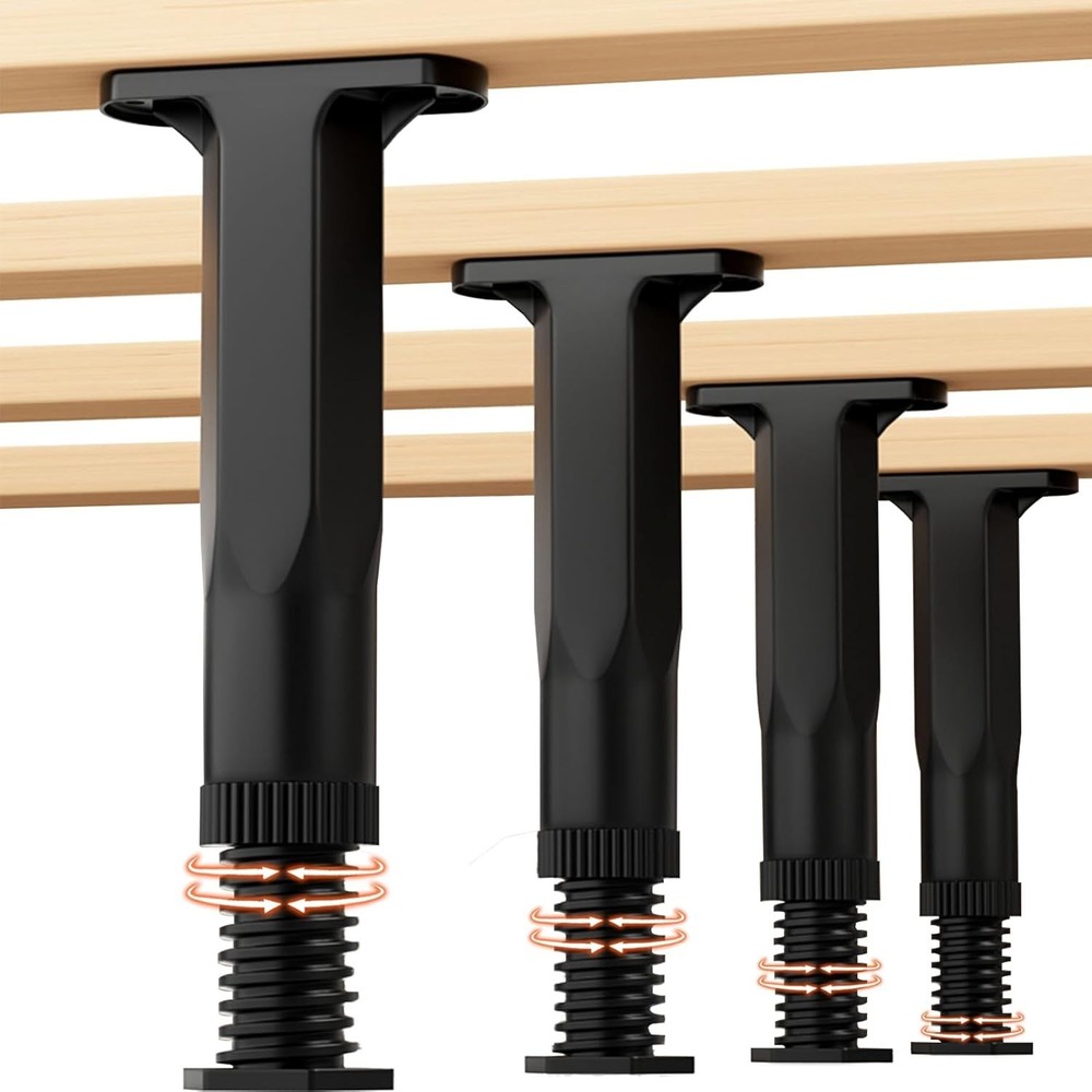 4 Pack Adjustable Support Leg Replacement for Bed Frame Wood Slats 5-8.5 inch