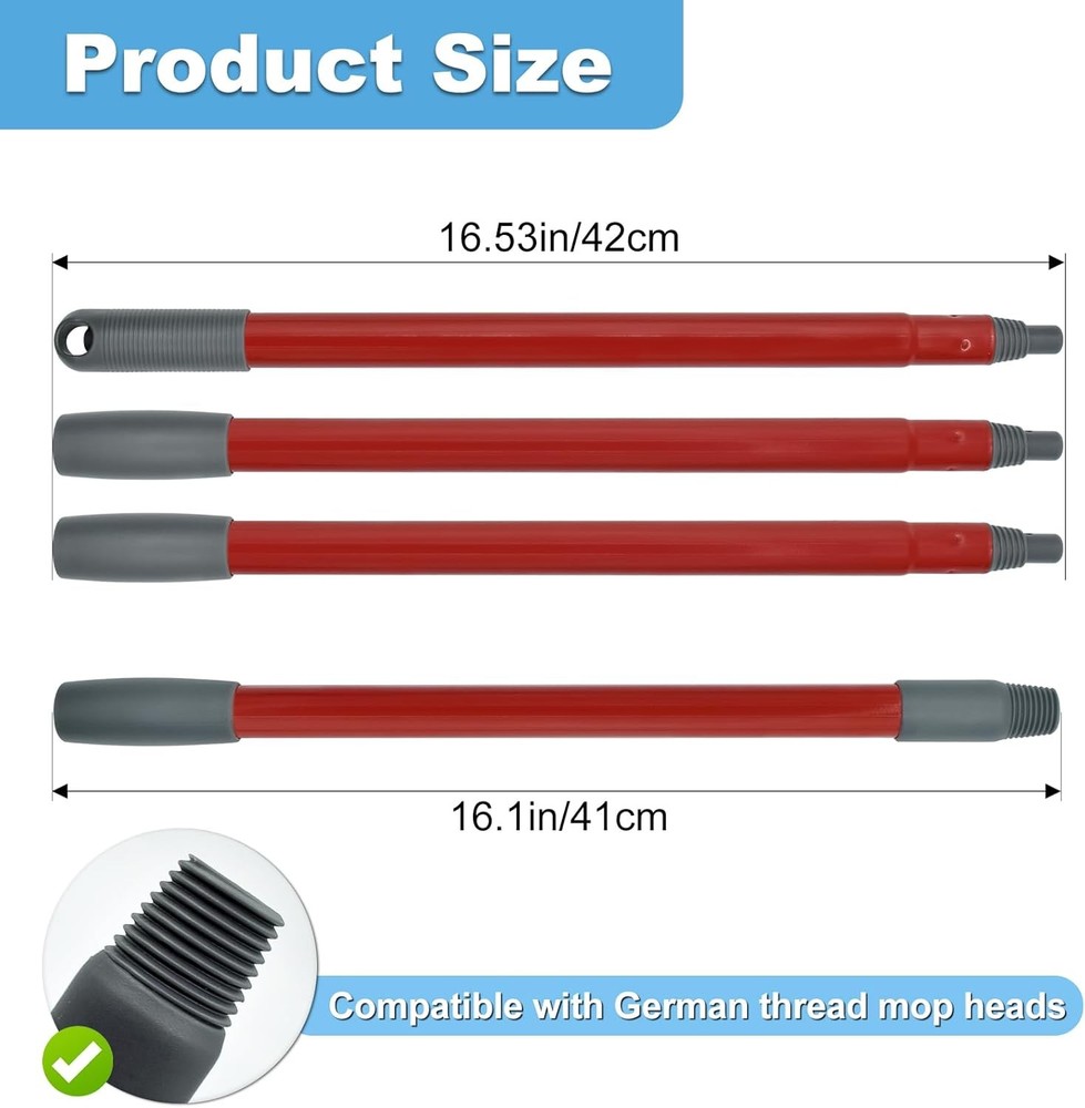 Mop Handle for Ocedar, O Cedar, Spin Replacement Red