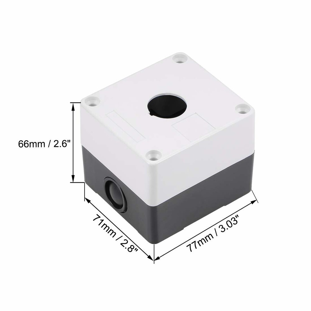 Surface Mounted Housing Switch Box Hole 22 mm for Push Button Switch Indicator White