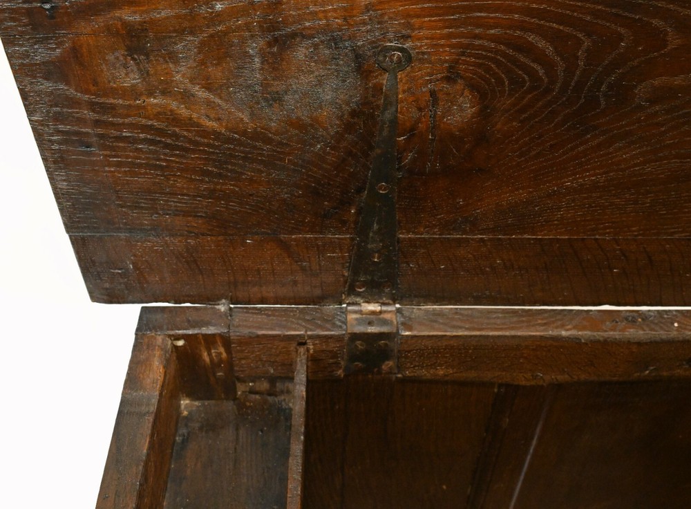 Antique Oak Coffer Chest 17th Century Box