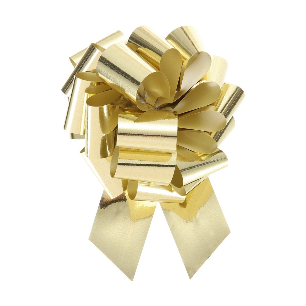 10pcs 8" Metallic Large Big Pull Bow Gift Wrapping Bows Ribbon Gold