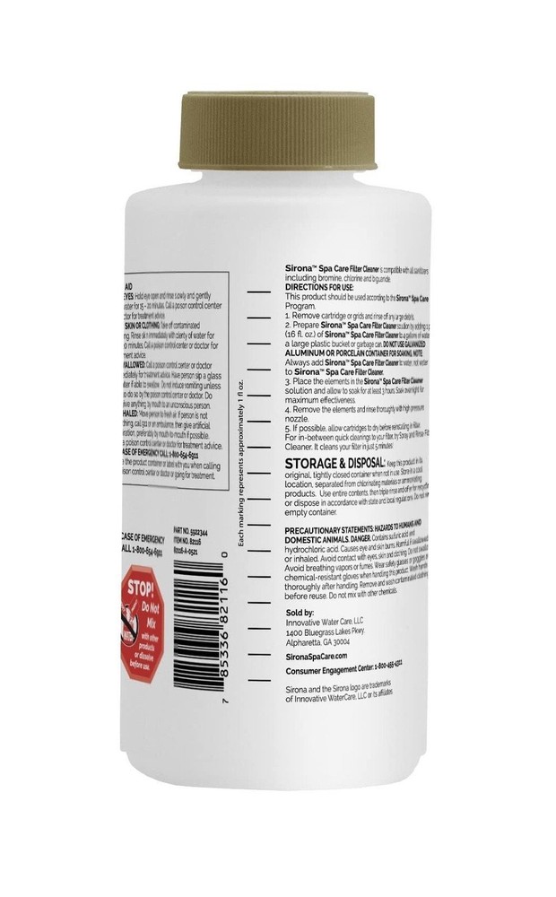 Sirona 82116 Filter Cleaner, 16 oz