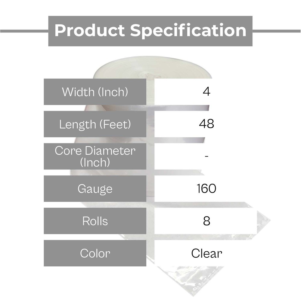 8 Rolls 4" x 48" Secure Pallet Load Stretch Shrink Wrap Band 40 Micron Clear