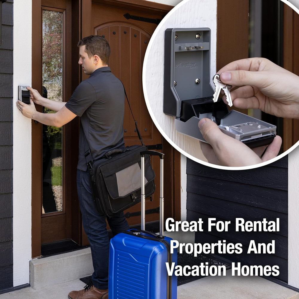 High Capacity Key Lockbox, Combination Dial, Wall Mount