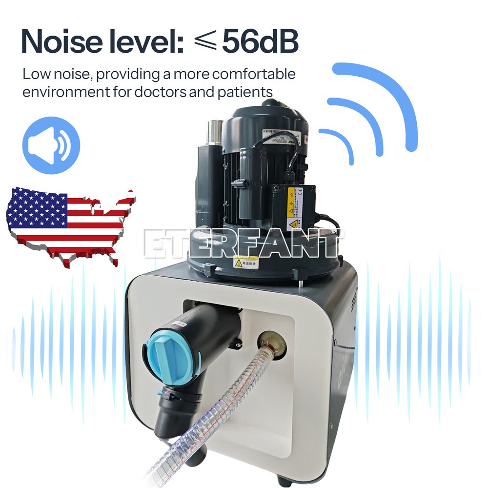 Dental Electric Suction Machine Vacuum System Semi-Dry Type Support 2-3 Chairs