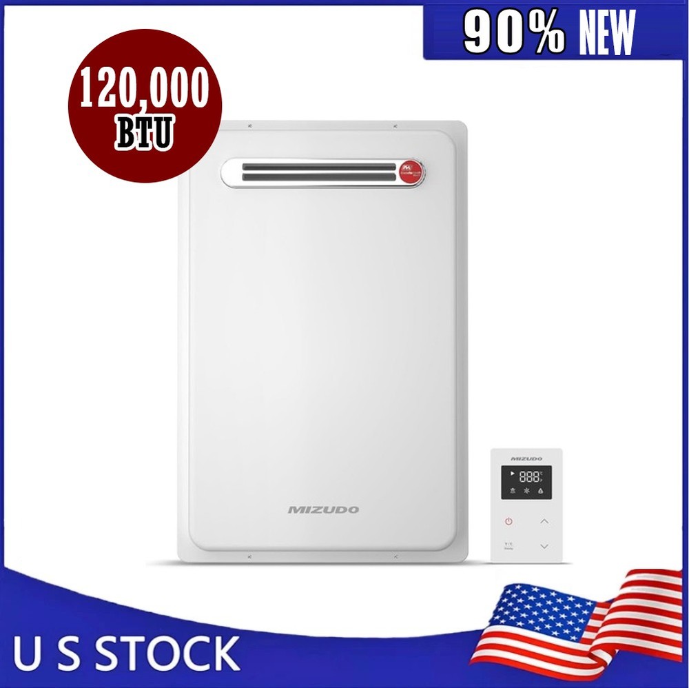 120,000 BTU Outdoor Tankless Water Heater Natural Gas With Remote Control USED