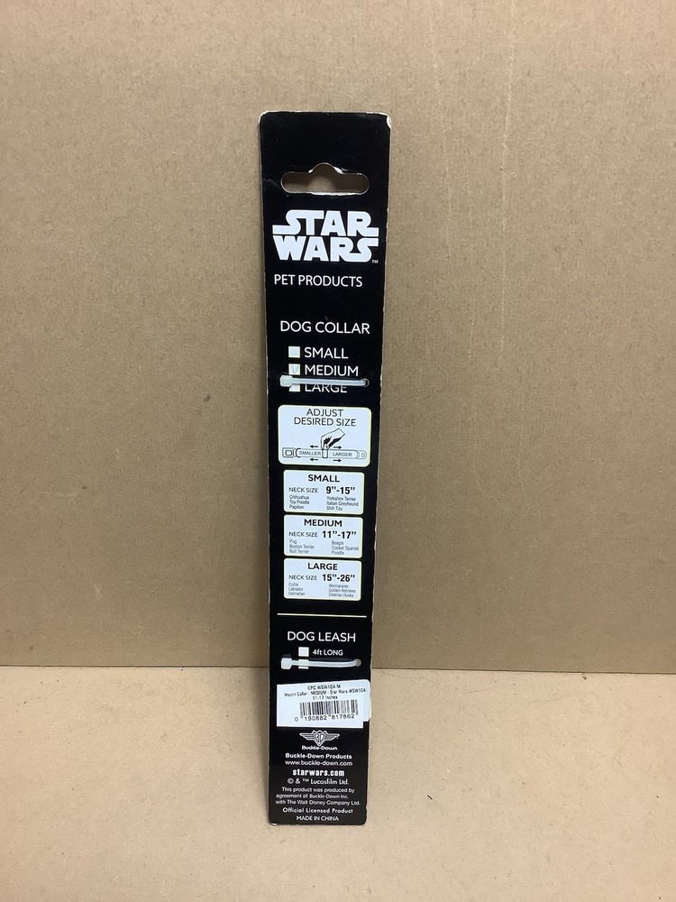 Star Wars R2D2 Pet Collar Size Medium 11-17” Adjustable NEW Buckle Down