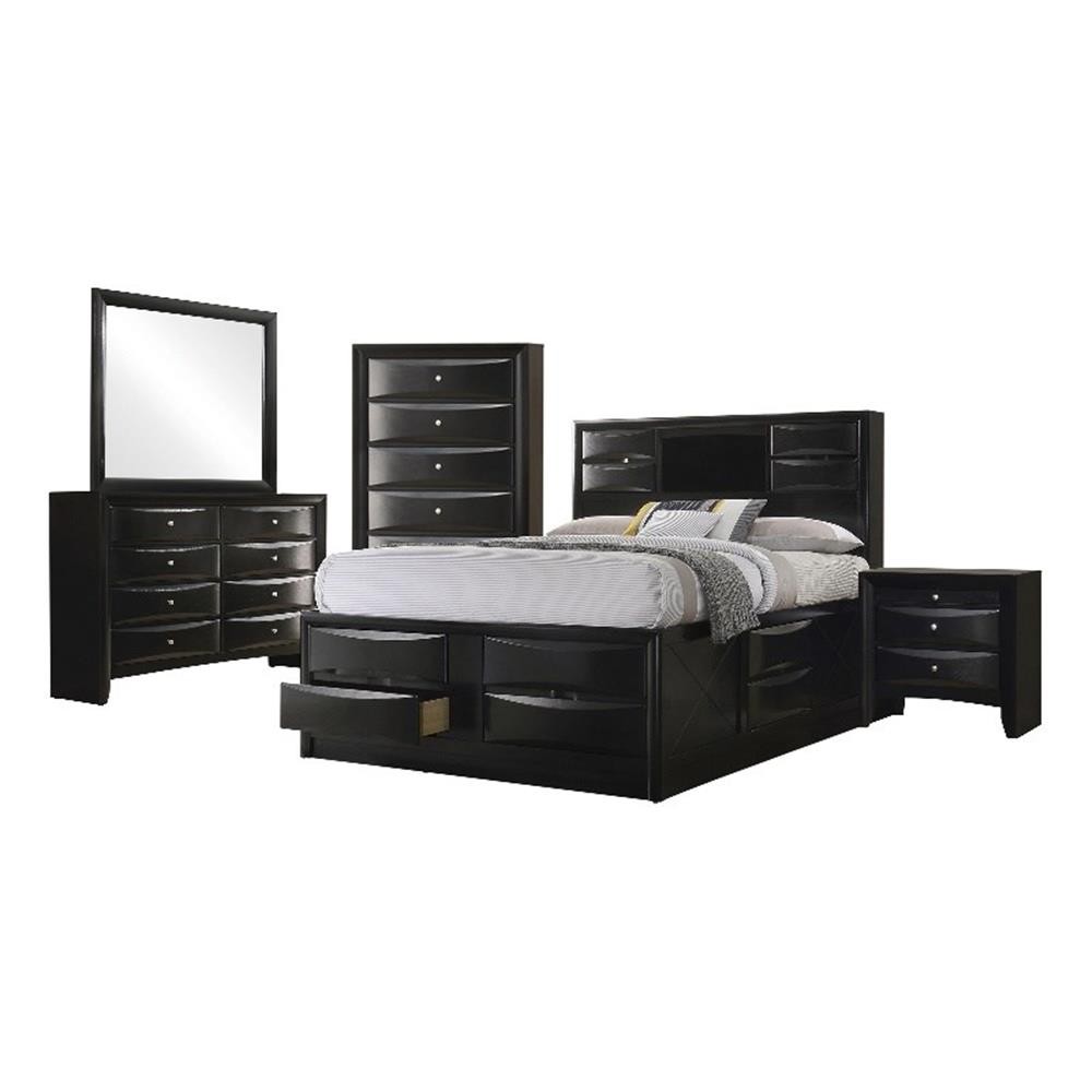 Coaster Briana 5-piece Transitional Wood Eastern King Bedroom Set in Black