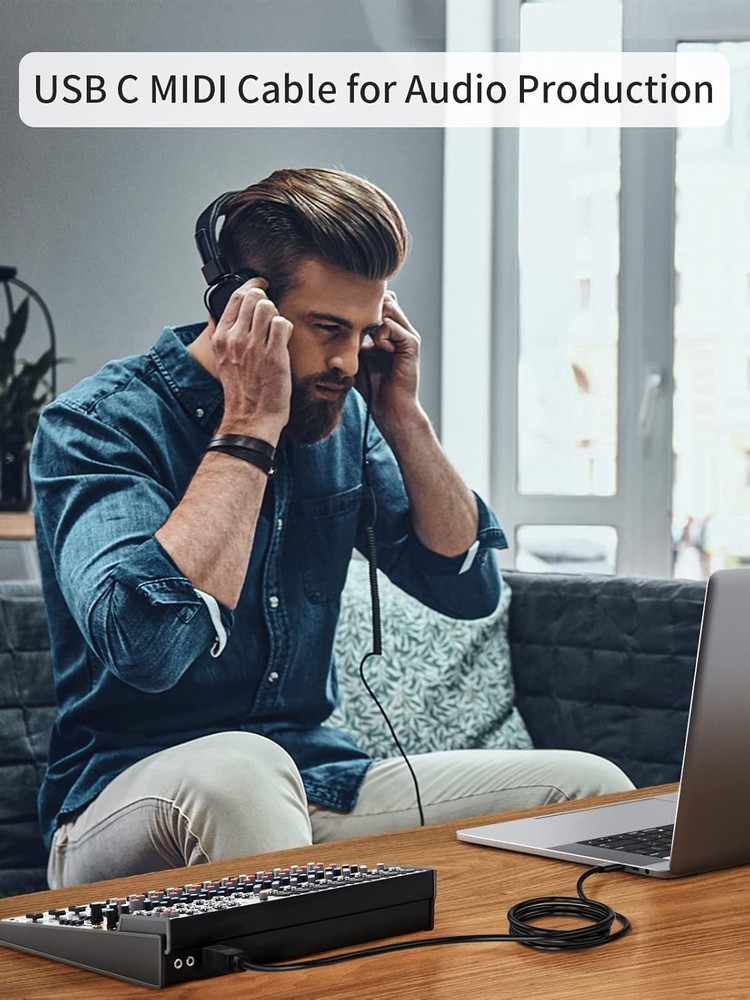 CableCreation USB B to C Printer Cable 6.6FT, Type B Black