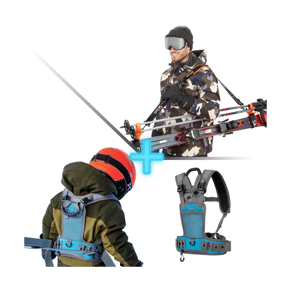 Ski & Snowboard Training Harness + Ski & Pole Carrier Bundle - Teach Your Chi...