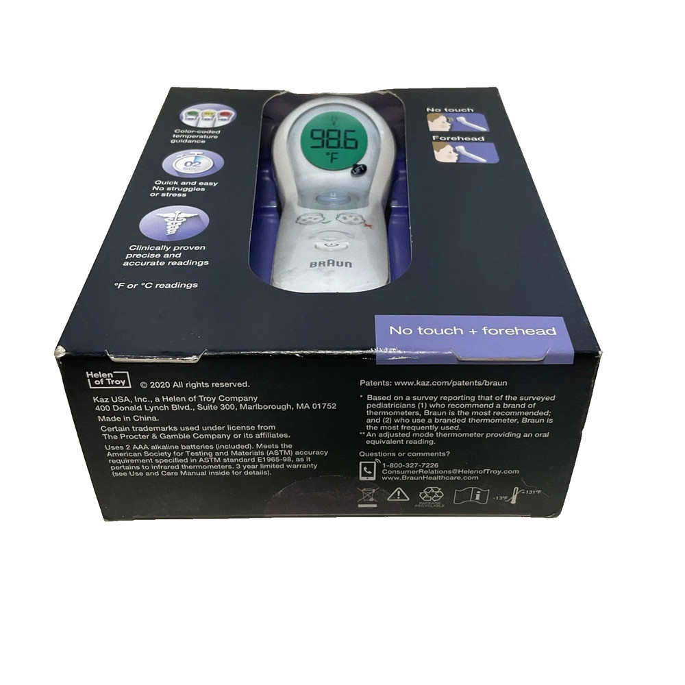 Braun No Touch Forehead Thermometer Temperature Gauge Dual Reading Modes LCD