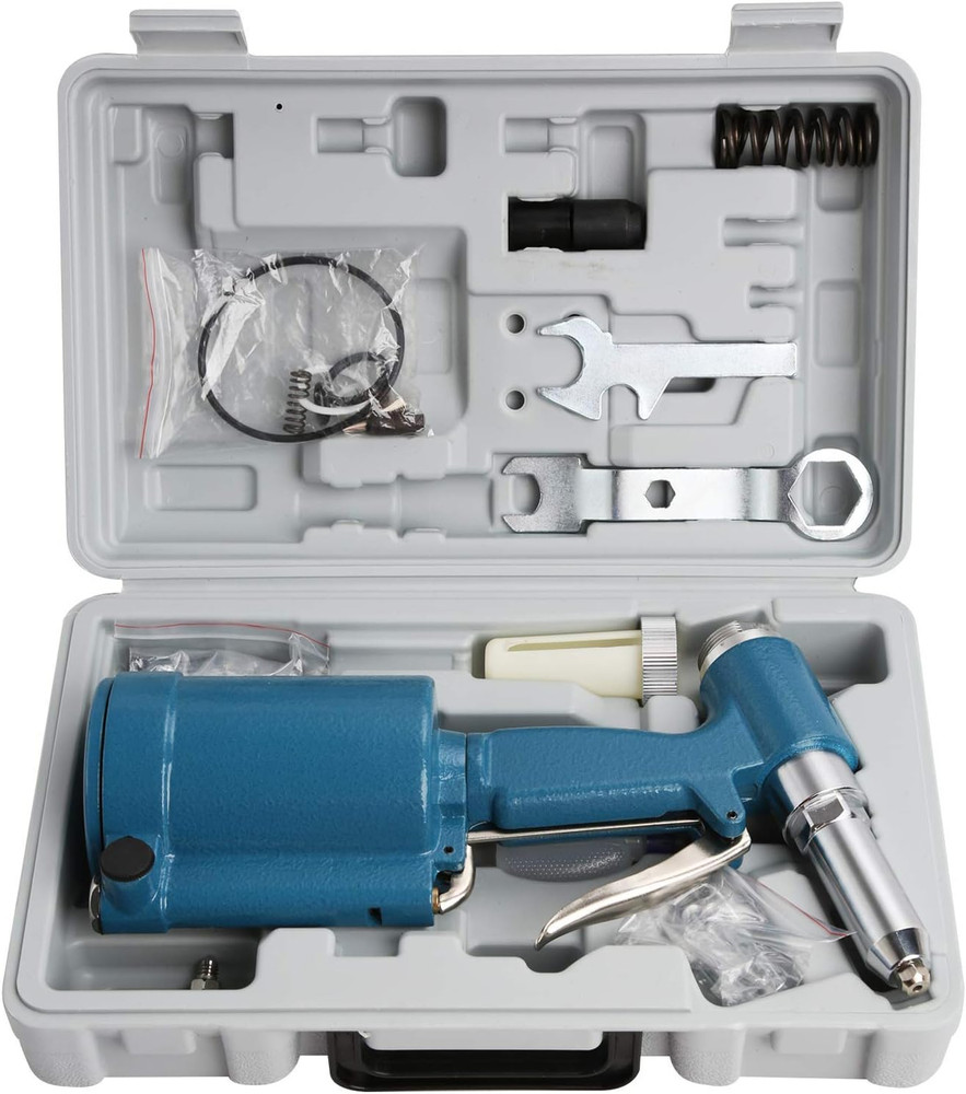 Pneumatic Air Hydraulic Pop Rivet Gun Riveter Riveting Tool W/Case