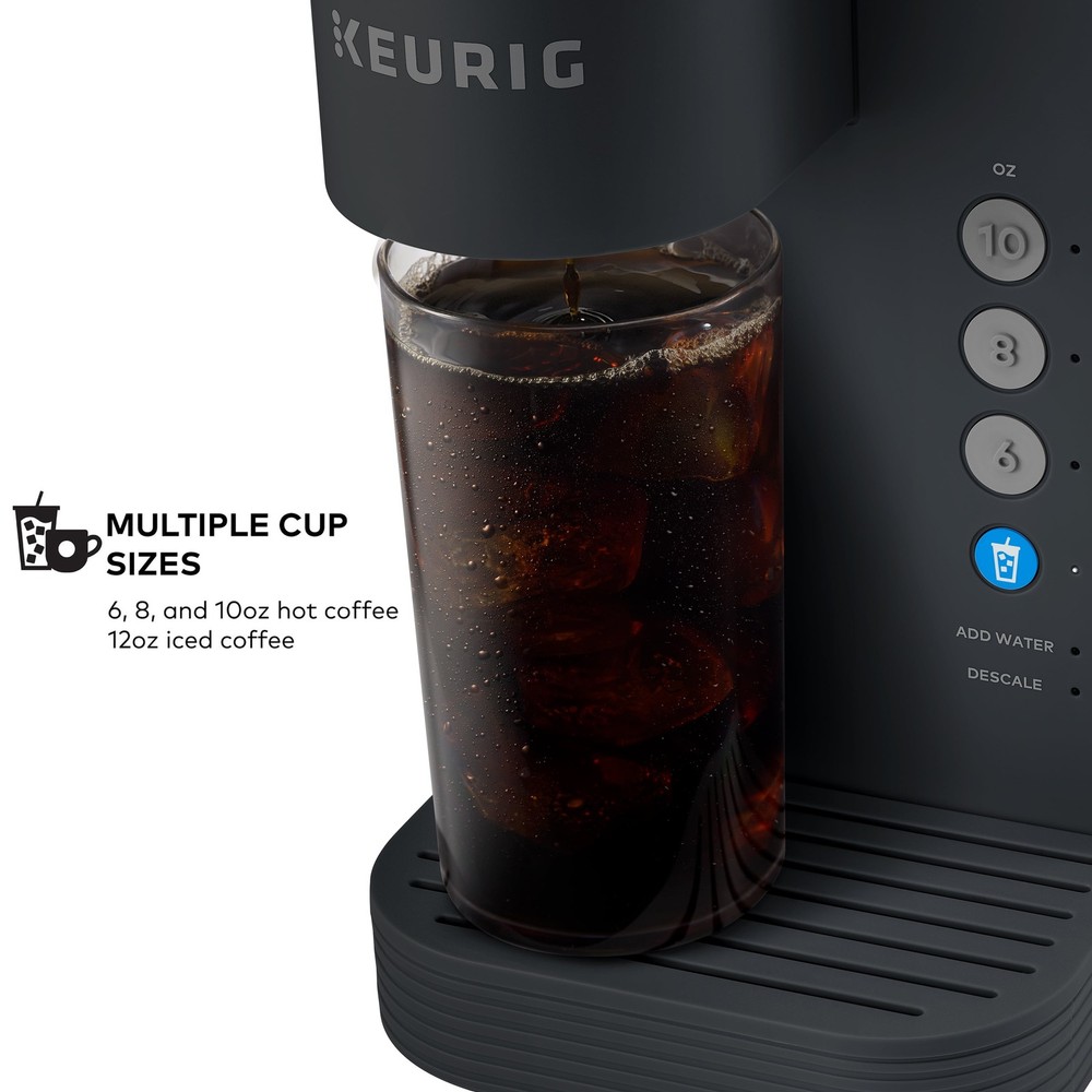 K-Express Essentials Plus, Iced and Hot Single-Serve K-Cup Pod Coffee Maker, Bla