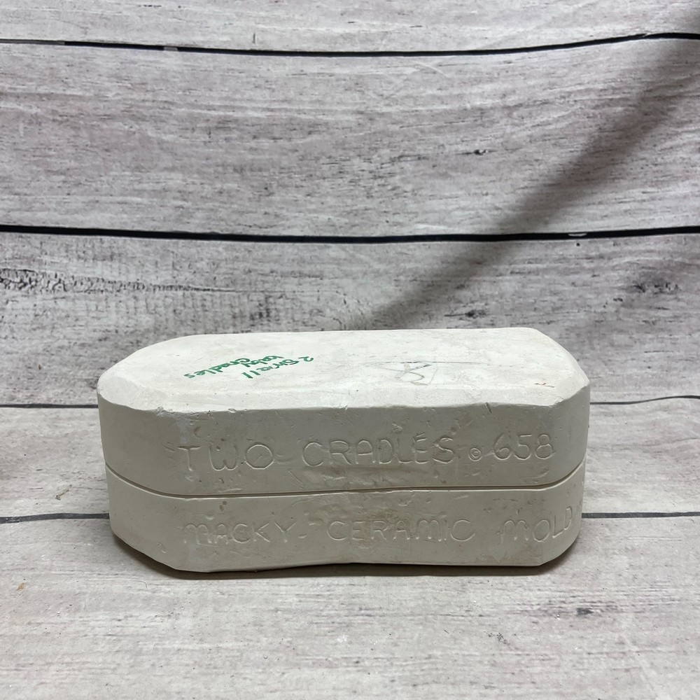 Macky Ceramic Mold Ceramic Casting Mold 2 Small Baby Cradles #658