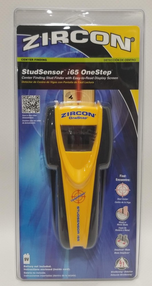 Zircon StudSensor i65 OneStep Center and Edge Finding Electronic Stud Finder