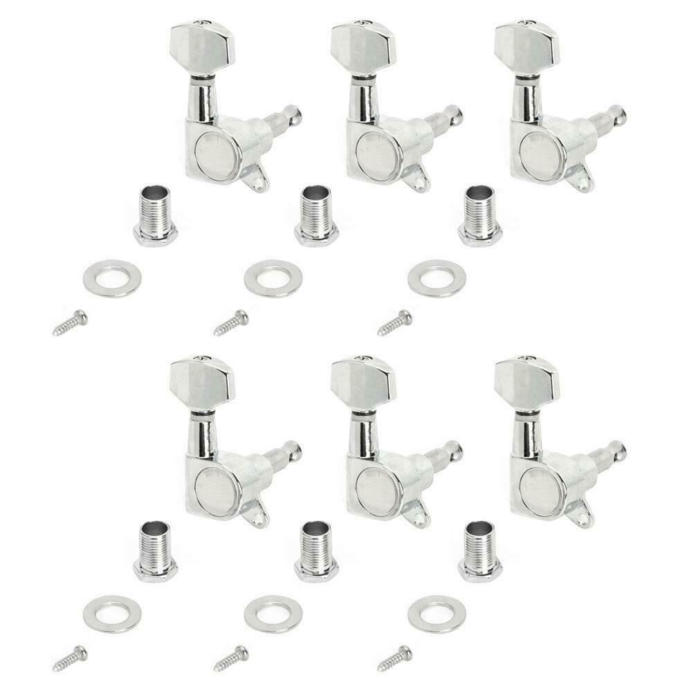 6R Guitar String Inline Tuning Pegs Tuners Keys Machine Heads Chrome ##