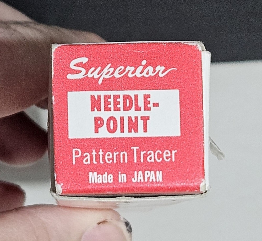Superior Needlepoint Pattern Tracer Vintage Japan Red Box Black Handle