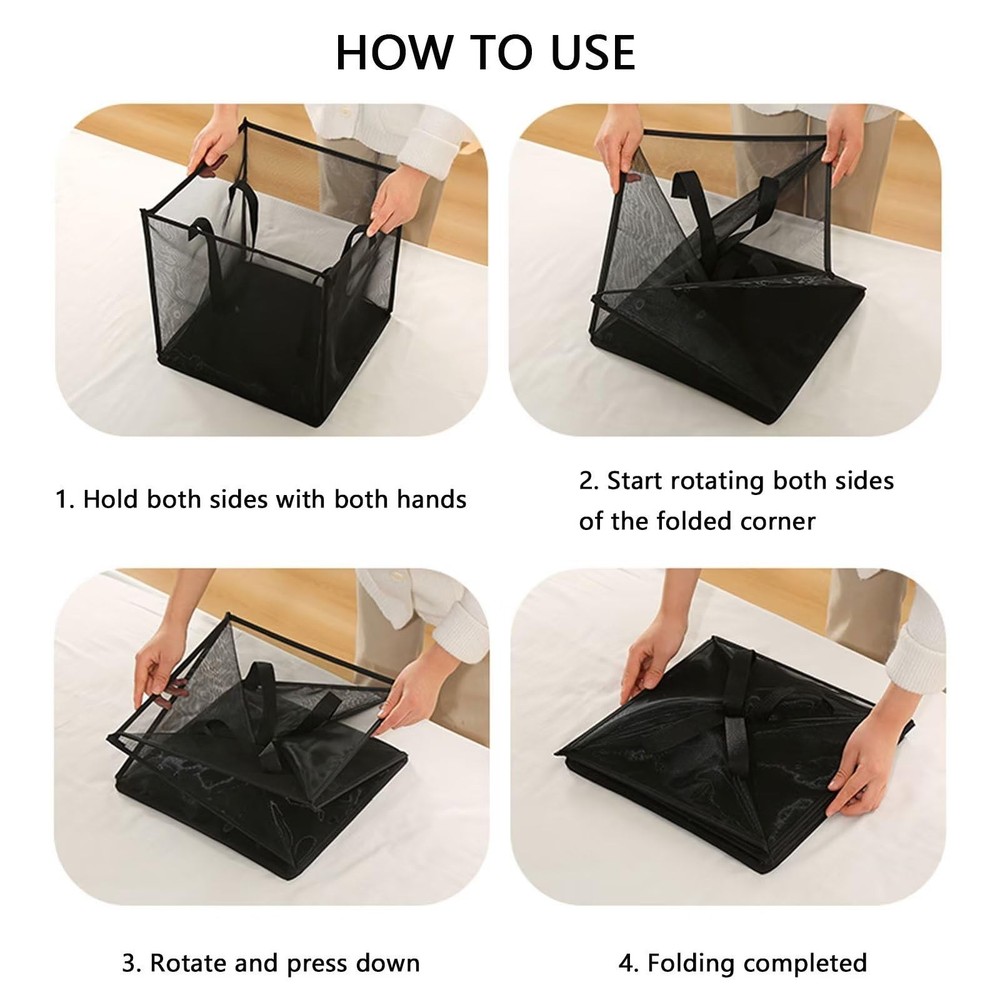 2 Pack Popup Laundry Hamper, Large Collapsible Mesh Laundry Baskets Dirty Clo...