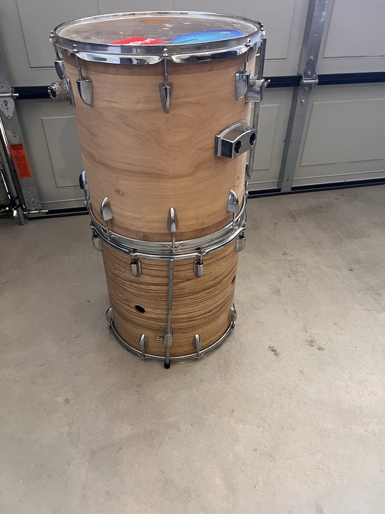 Vintage Wood Grain Tom Drums