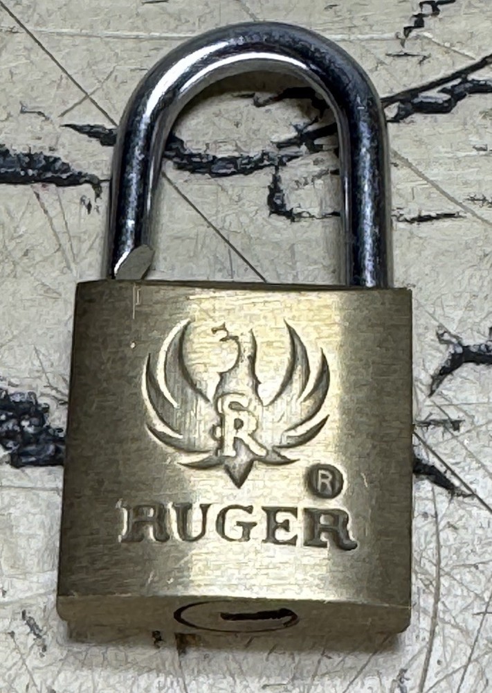 VTG Ruger Brass Gun Lock Mini Lock Padlock with 2 Keys