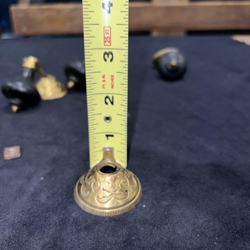 4 MATCHING ANTIQUE TEARDROP BLACK EBONIZED VICTORIAN PULLS