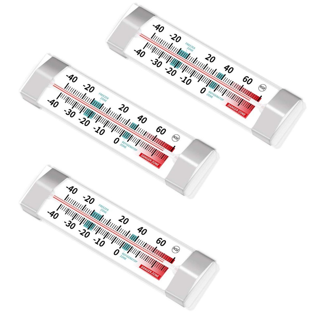 Fridge Refrigerator Freezer Thermometer (3pack) Silver