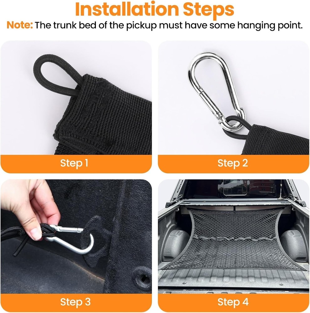 Versatile Elastic Cargo Net for Pickup Trucks - Easy Install & Max Protection