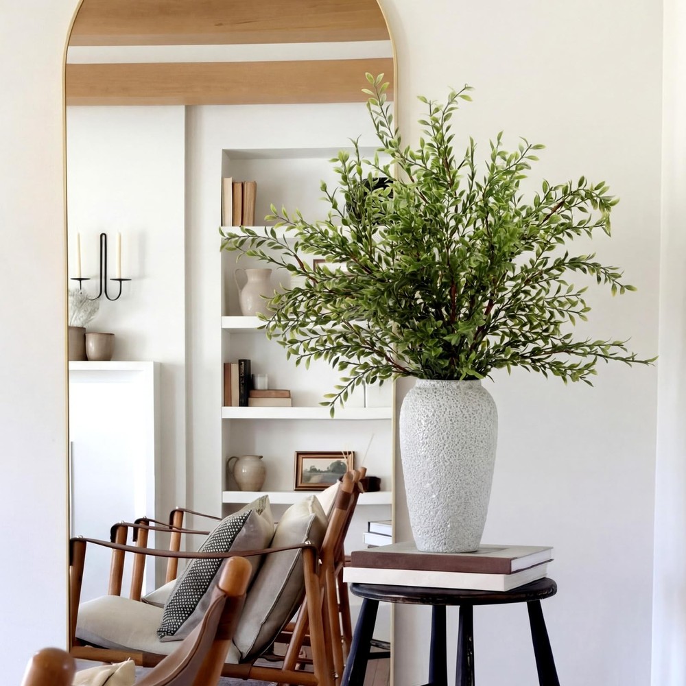 3 Pack 43" Artificial Eucalyptus Branches for Spring Home Decor, Tall Faux Gr...