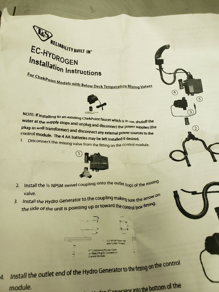 T&S Brass EC-HYDROGEN Hydro Generator Accessory Package