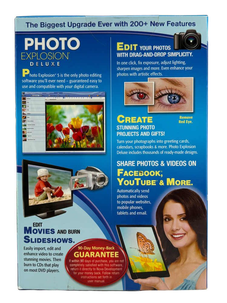 Photo Explosion Deluxe Version 5 The Computer Digital Photo Editing Software NIB