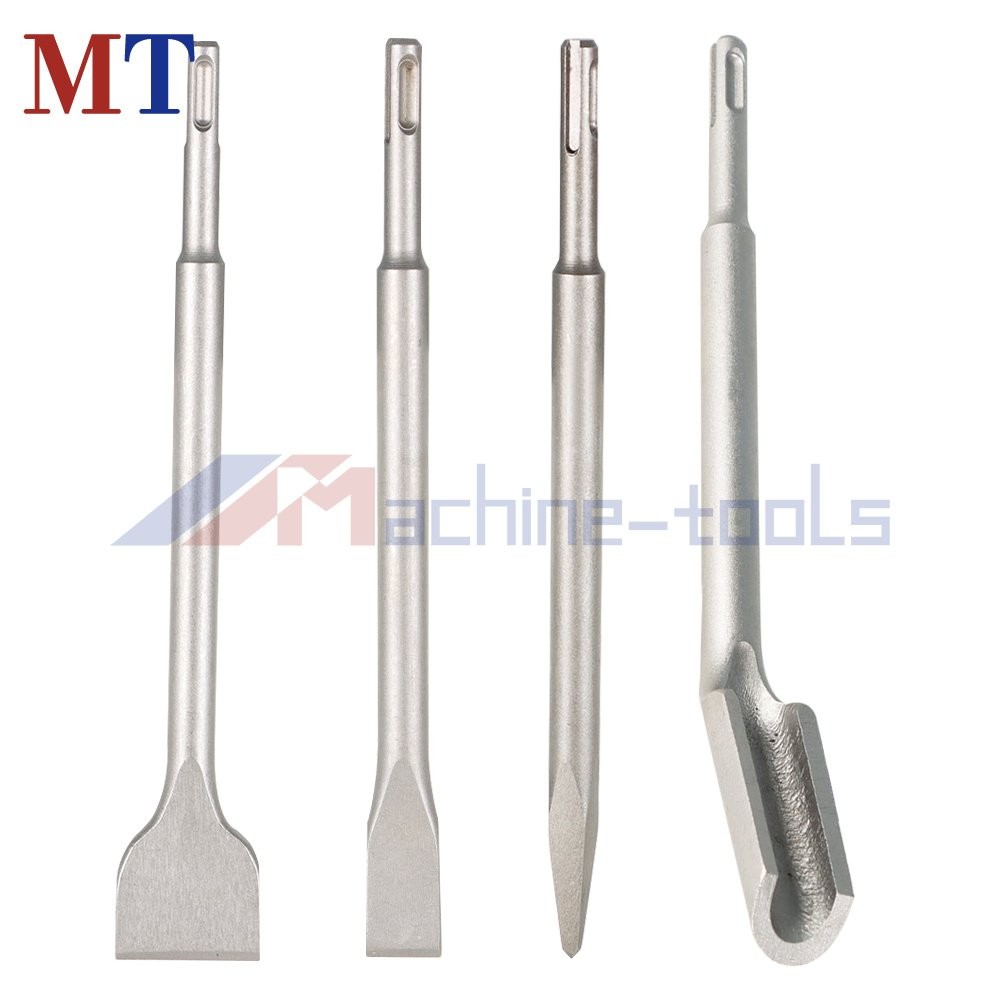 4 Pack Flat Chisel Grooving Chisel & Point Chisel Durable SDS Plus Chisel Bits