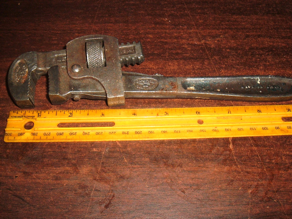 Vintage champion dearment adjustable Monkey / Pipe Wrench 10"