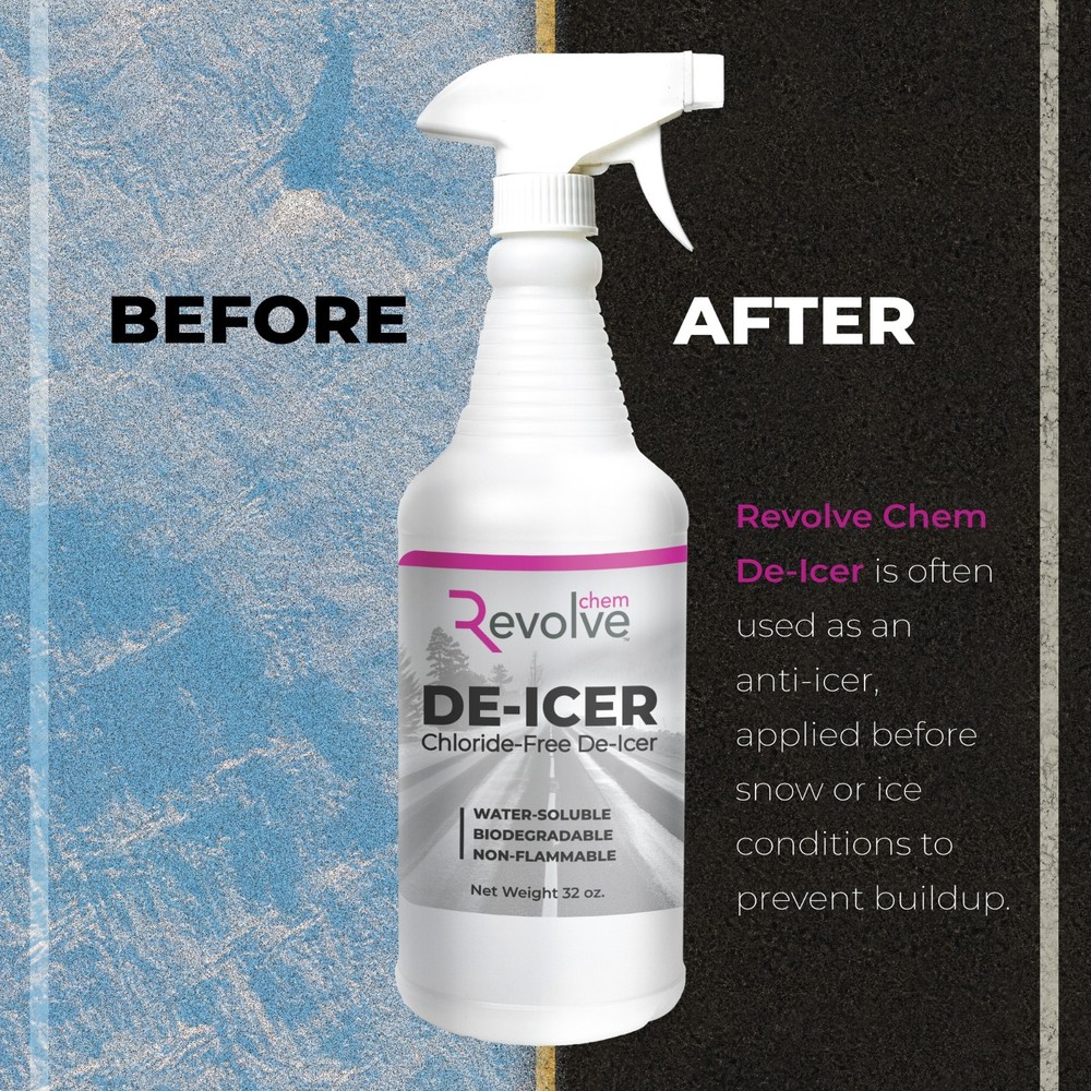 De-Icer Chloride Free 32 Oz Trigger Sprayer for Sidewalks, Windshields, Pet-Safe
