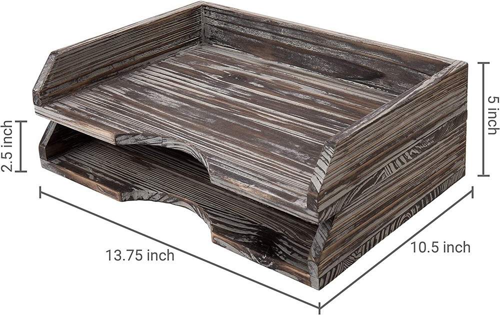 Stacking Desk Paper Tray, Office Tabletop File Holder, Mail Organizer Tray