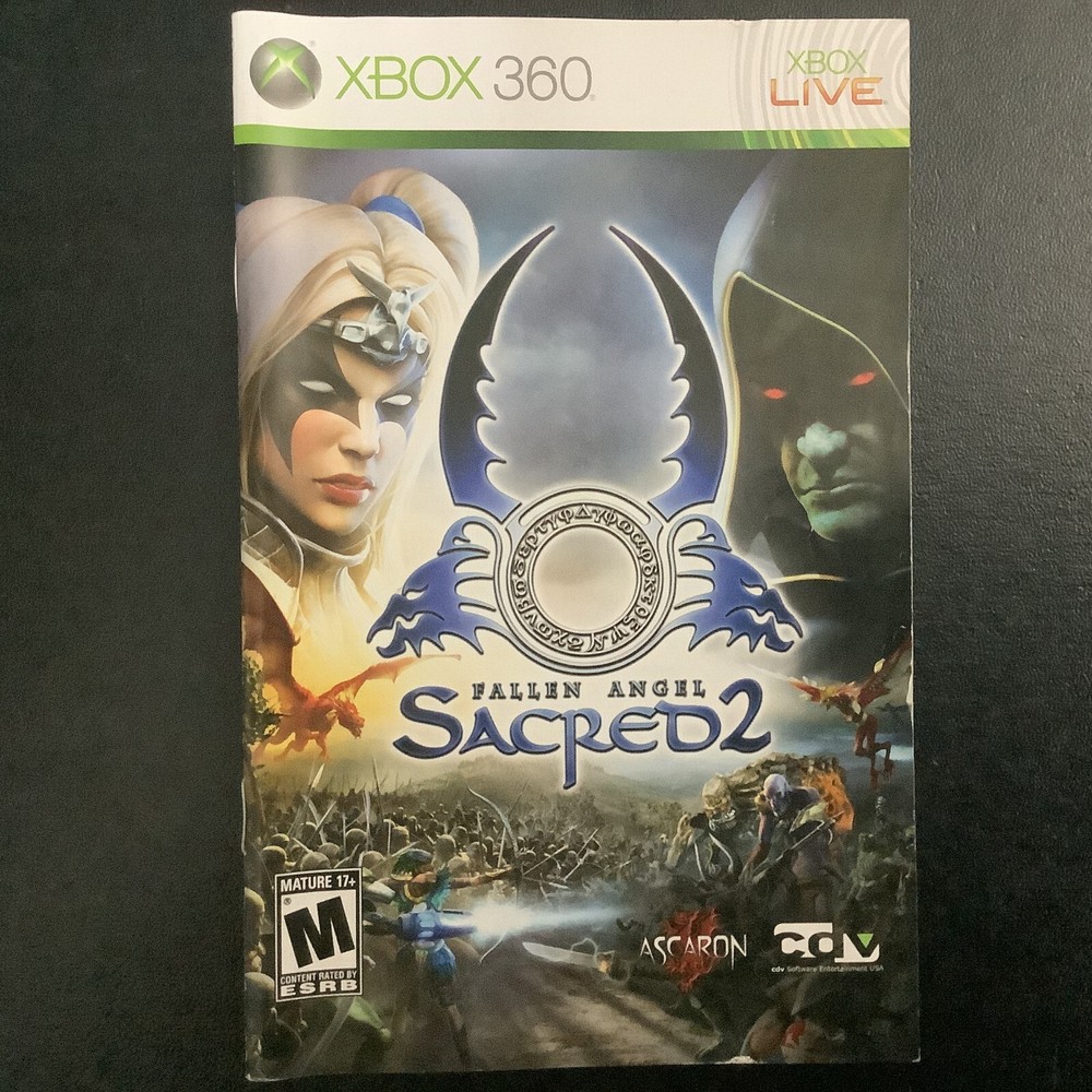 Sacred 2 Fallen Angel Microsoft Xbox 360 Instruction Manual Only