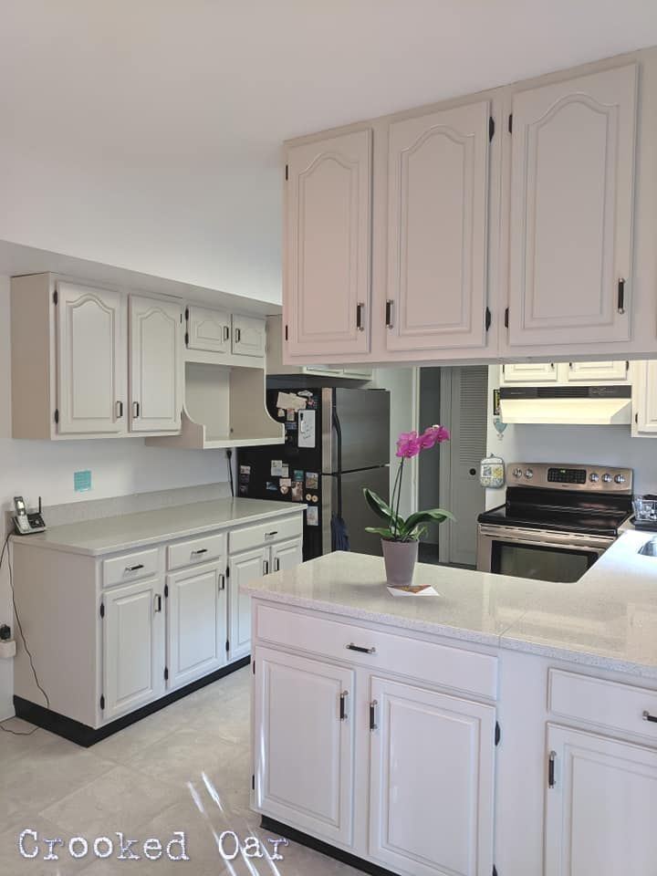 3" Black Ceramic Center Pull Brushed Pewter