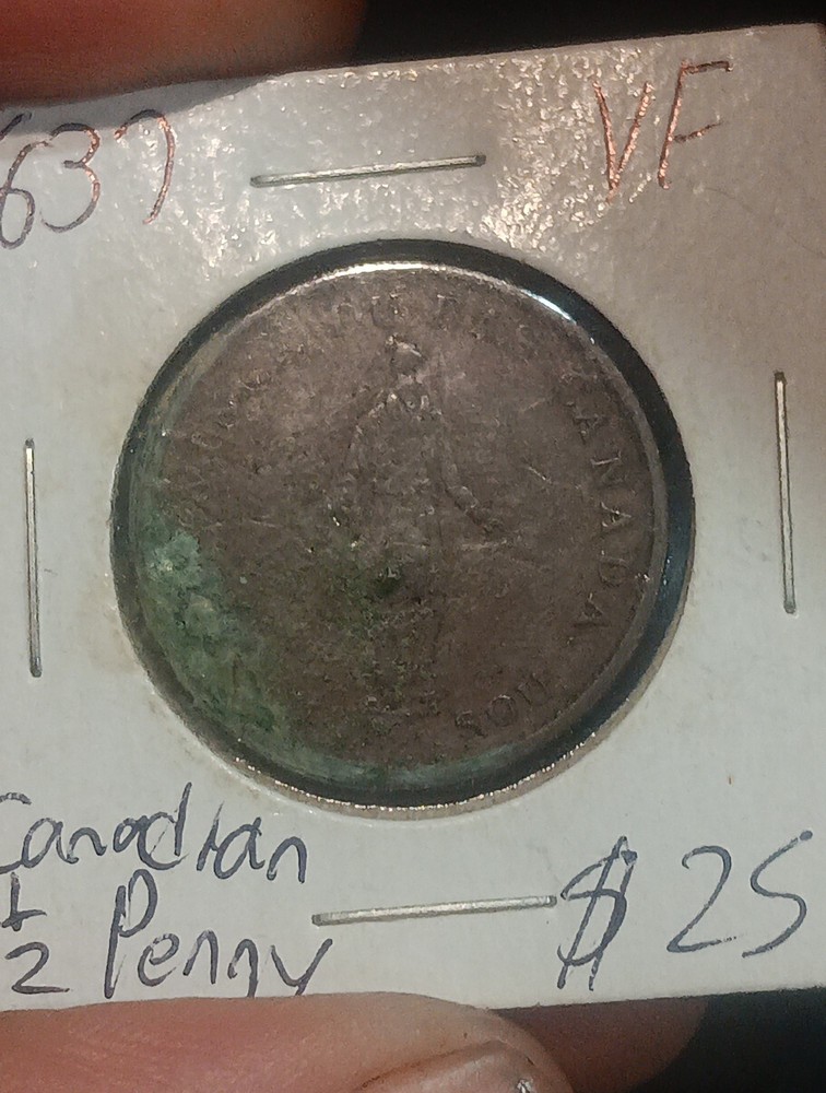 1837 Canada 1/2 Cent. NICE Details!(Corrosion)SHARP!