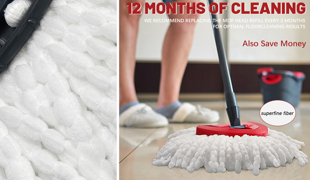 For O-Cedar Spin Mop Replacement Microfiber Mop Head Easy Clean Wring Refill