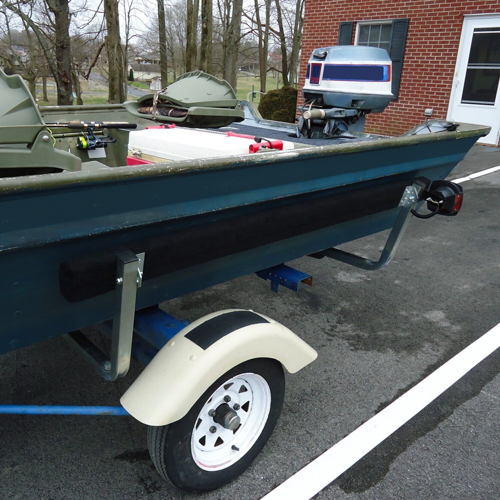 Boat Trailer Bunk Board Guide-On 5' Feet Rail Makes Loading Boat w/Brackets Kit