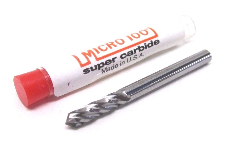 NEW! MICRO 100 1/8" SOLID CARBIDE DRILL POINT ENDMILL - #DM-125-490